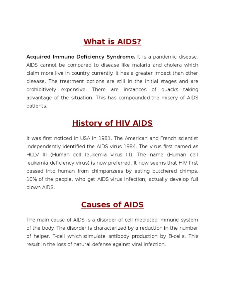 Project On Aids Hivaids Virus 