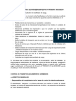 Procedimiento para Gestión de Manifiestos y Tránsito Aduanero