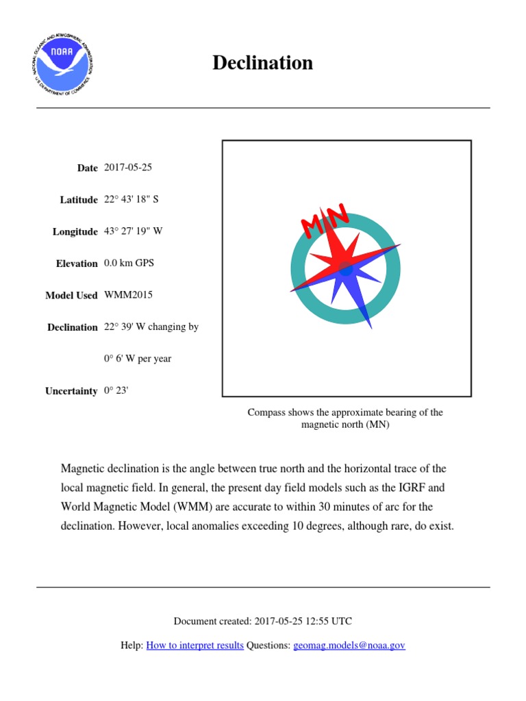 Magnetic Declination Guide | PDF
