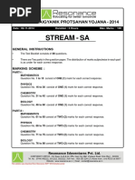 KVPY 2014 Paper SA Solution PDF