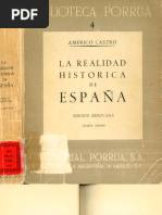 Americo Castro Realidad Historica de España PDF | PDF