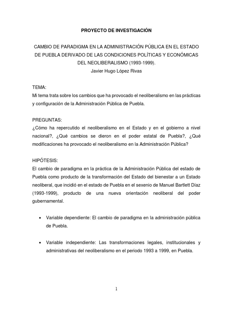 Presentación de la Investigacion. BUAP  Administración 