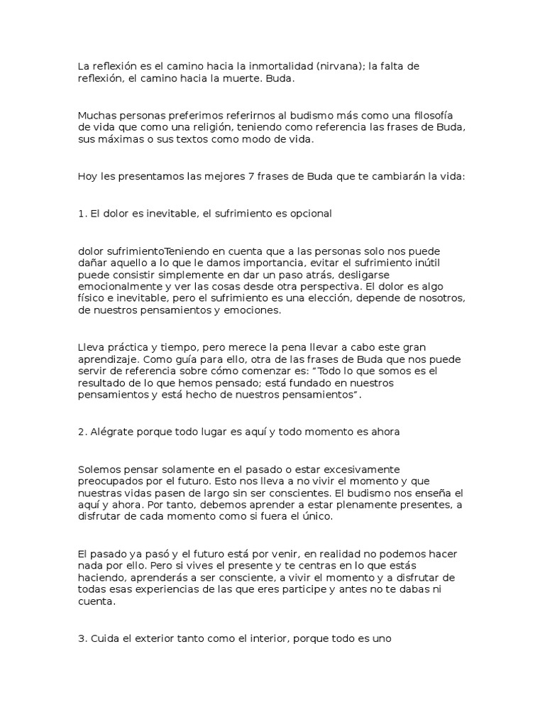 Frases de Buda para Transformar tu Vida | PDF | Sufrimiento | Creatividad