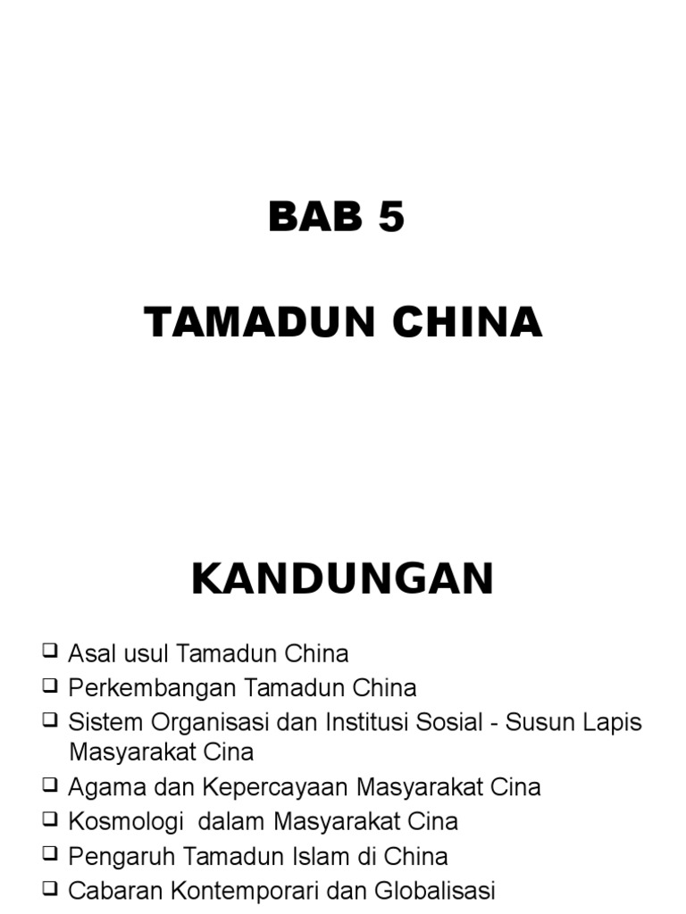 Bab 5 Tamadun China Pdf