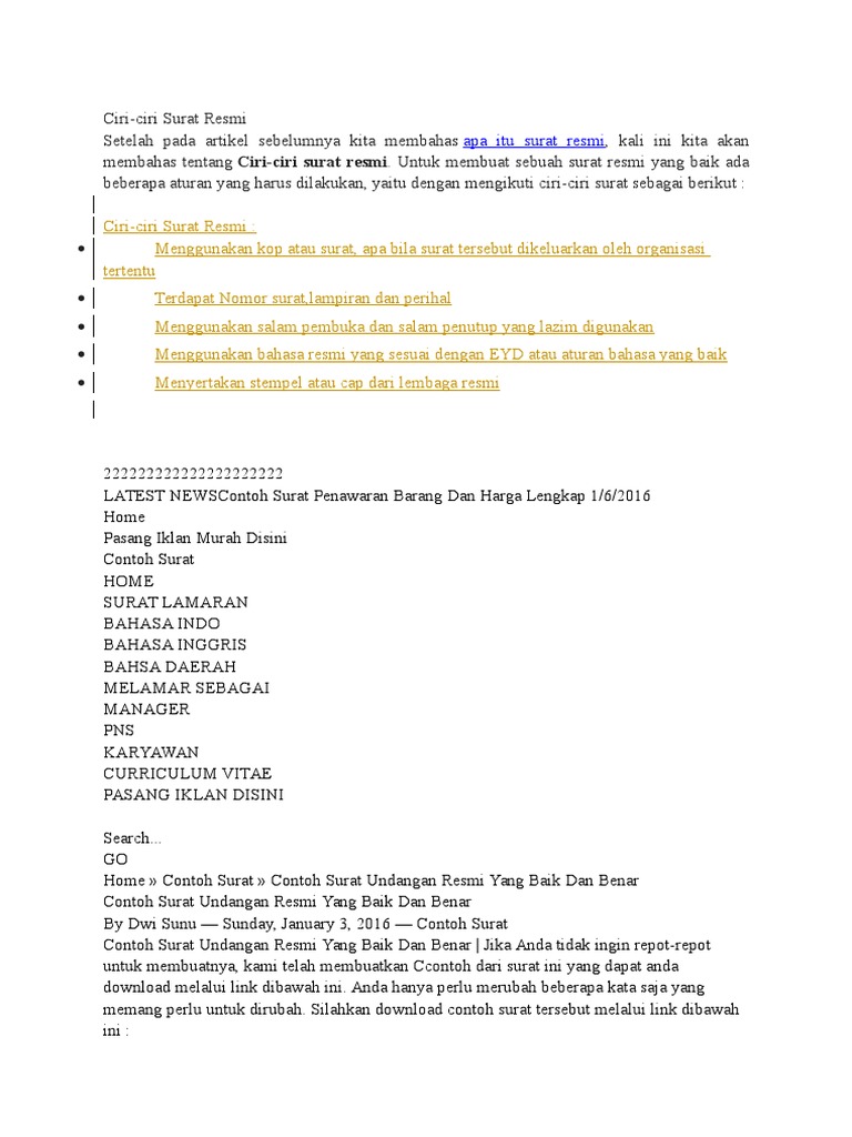 Format Contoh Surat Formal Dalam Bahasa Inggris Dan Format Contoh Surat Formal Dalam Bahasa Inggris Dan