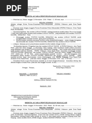 Berita Acara Penyelesaian Mslh