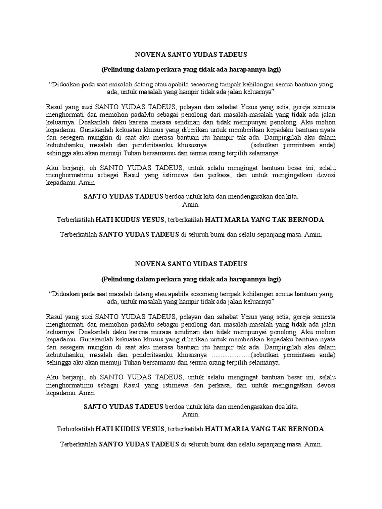 Novena Santo Yudas Tadeus