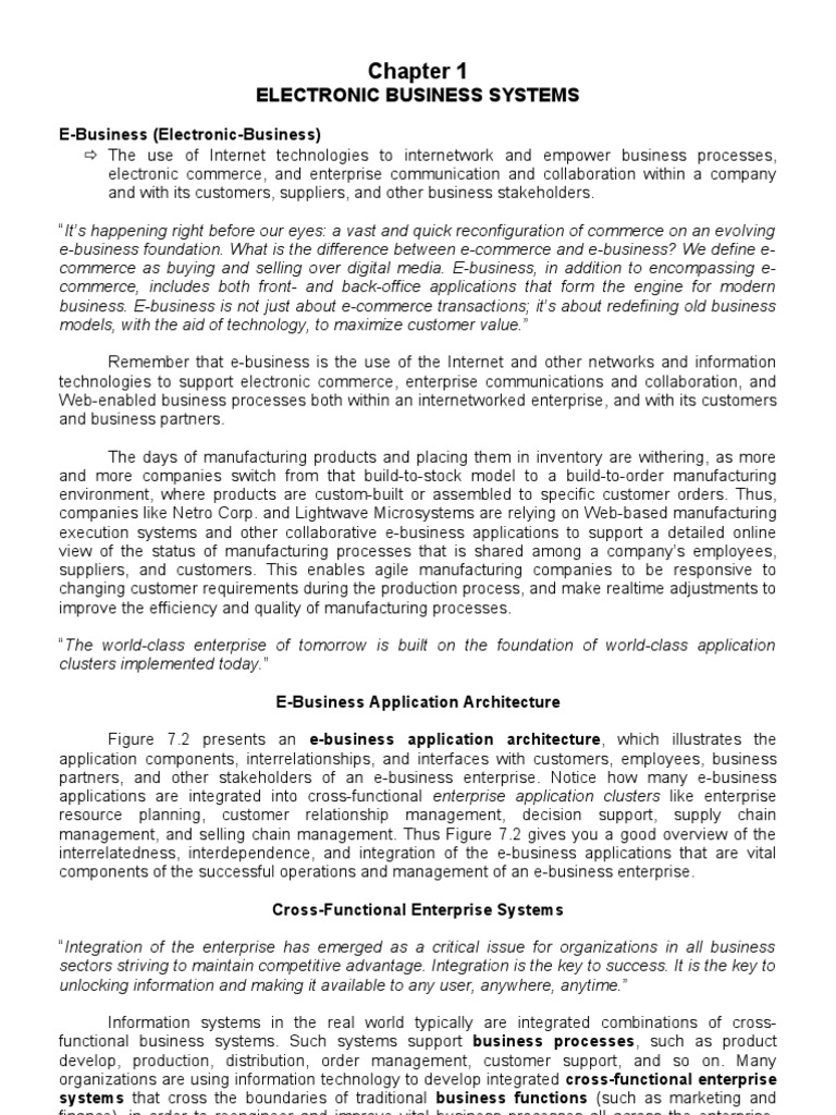 Understanding E-Business Systems | PDF | Enterprise Resource Planning ...