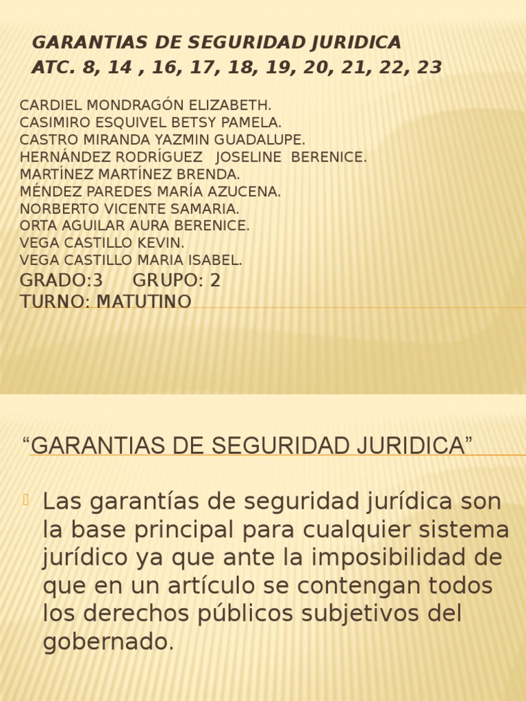 Garantias de Seguridad Juridica Derecho penal Juez