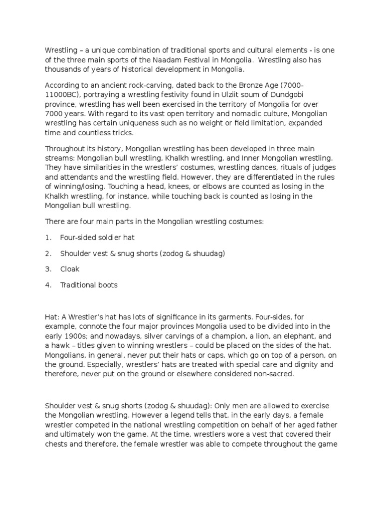 Mongolian Wrestling Rules PDF Mongolia Sports