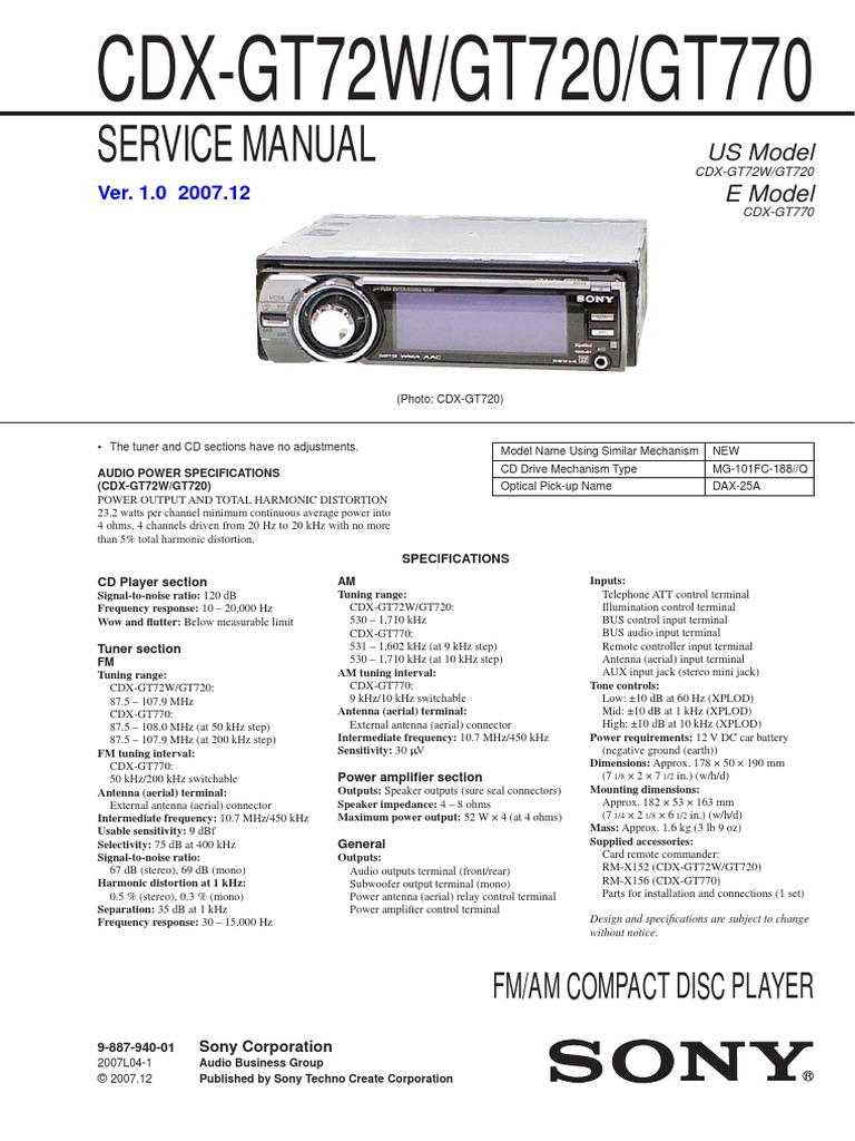 Схема sony cdx-s22