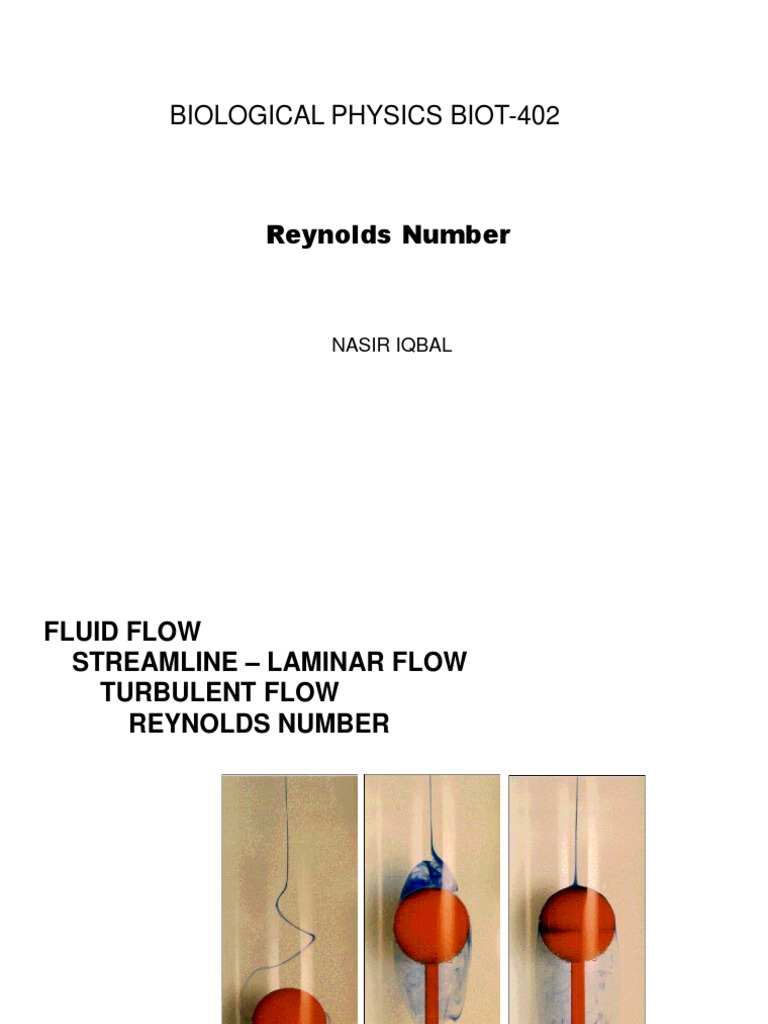 Reynold Numbers Fluid Dynamics Reynolds Number