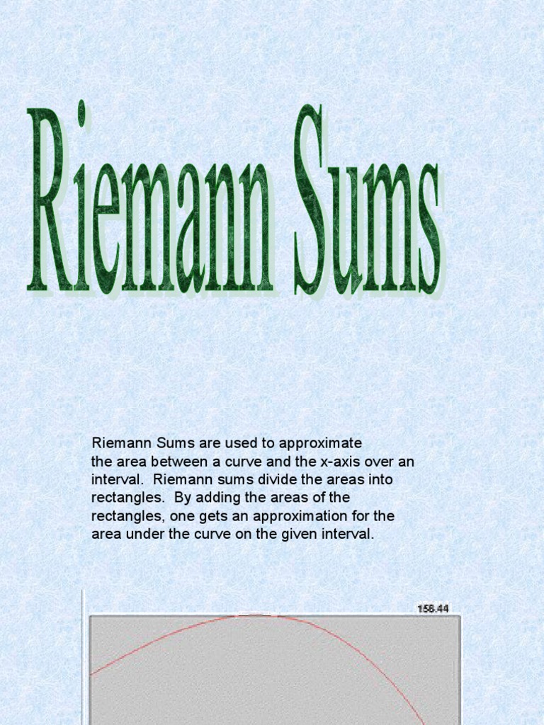 Riemann Sum Powerpoint | PDF | Summation | Integral