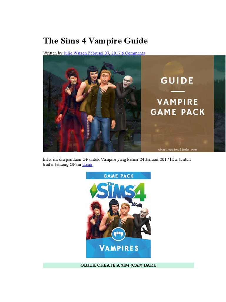 The Sims 4 Vampire Guide | PDF