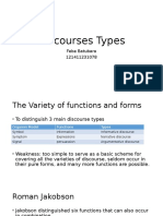 The Variety of Discourse Types and Functions