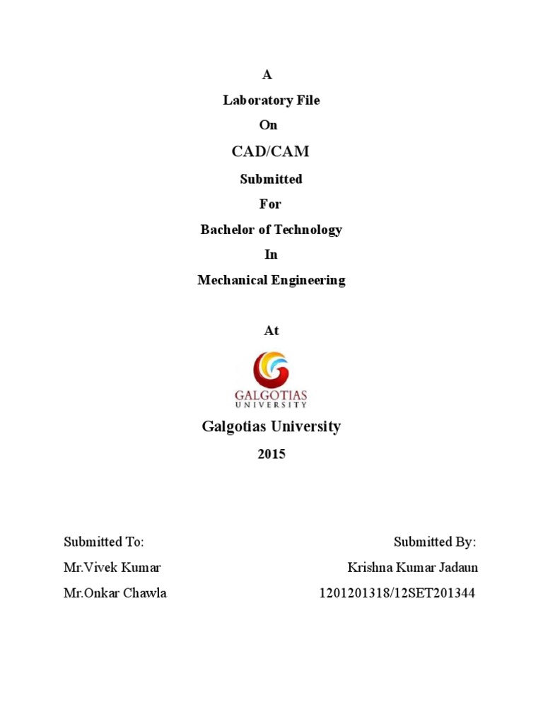 Cad Cam Lab Front Page | PDF