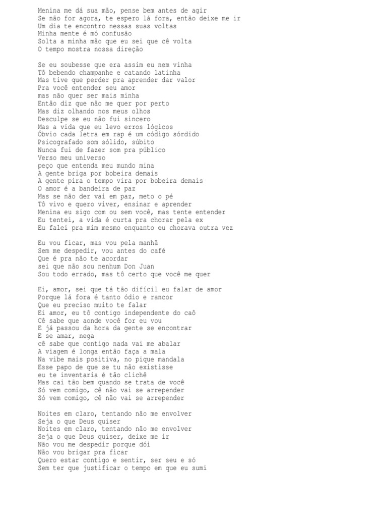Letra da Música 