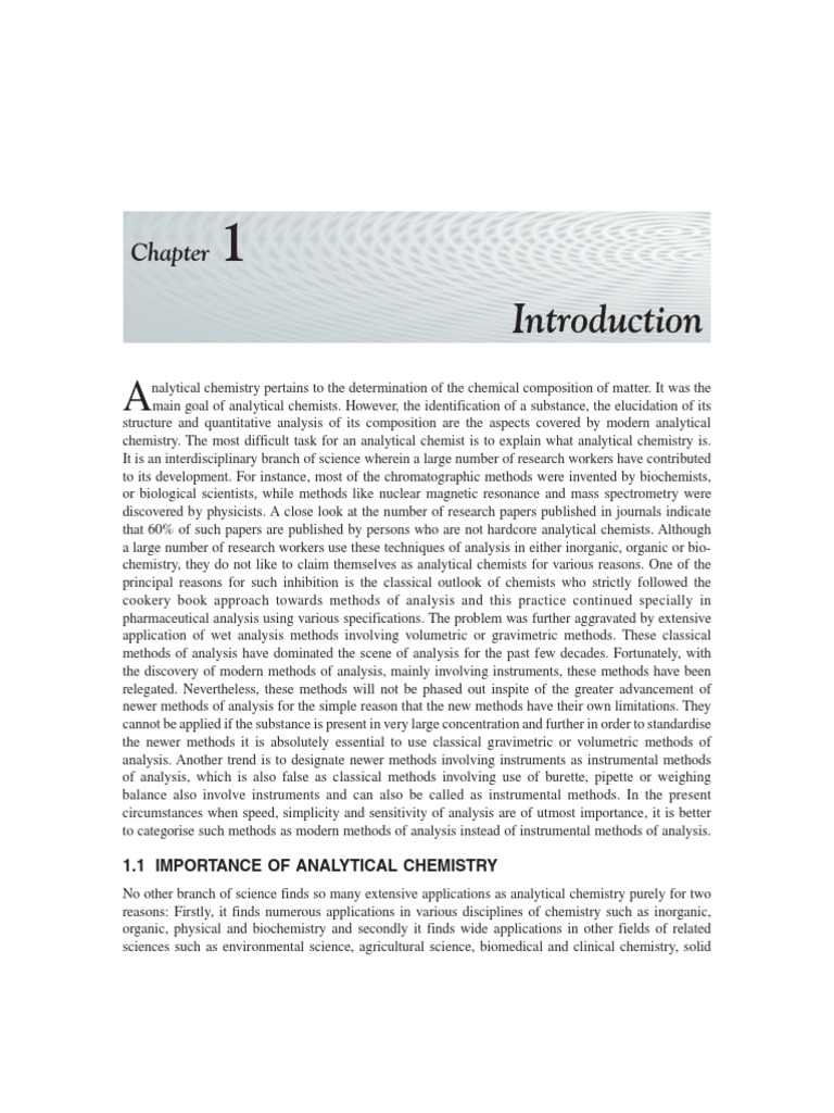 Introduction to Analytical Chemistry | PDF | Analytical Chemistry ...