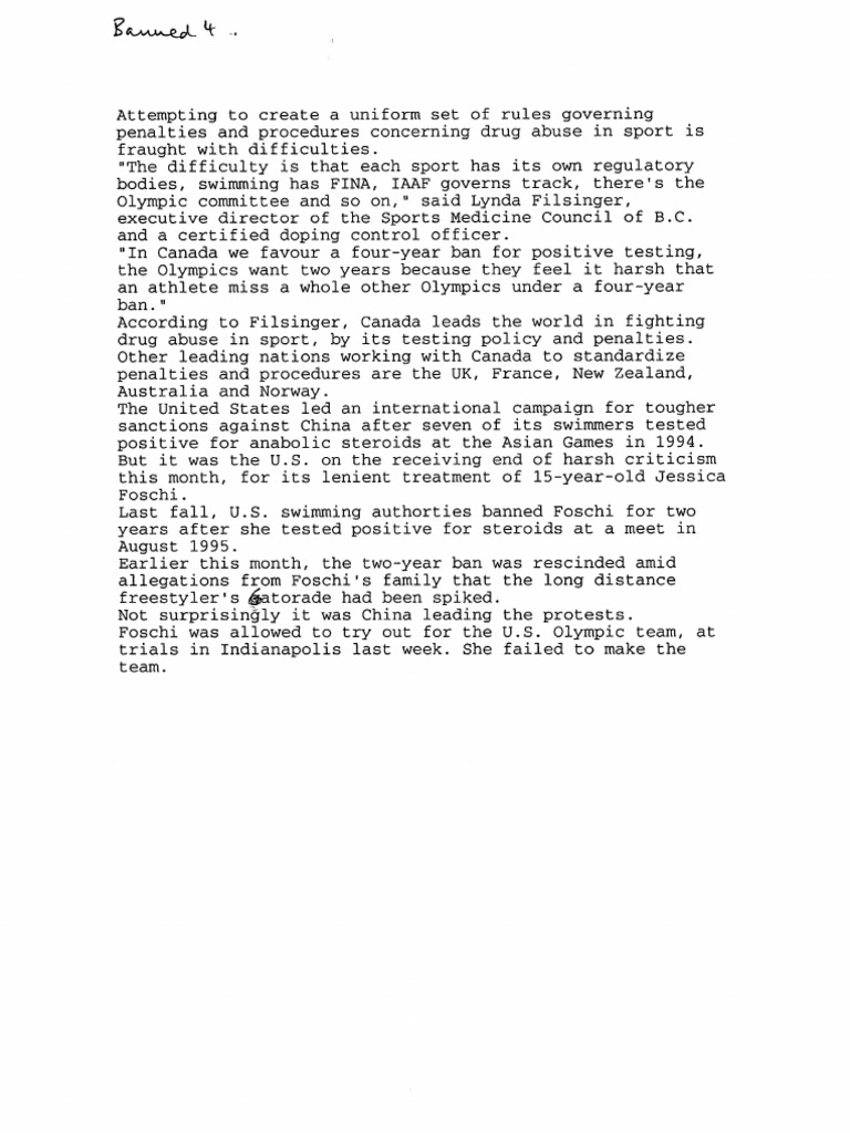 Drugs And Sports Background Pdf Doping In Sport Pharmacology