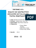 INFORME de Tintes Penetrantes