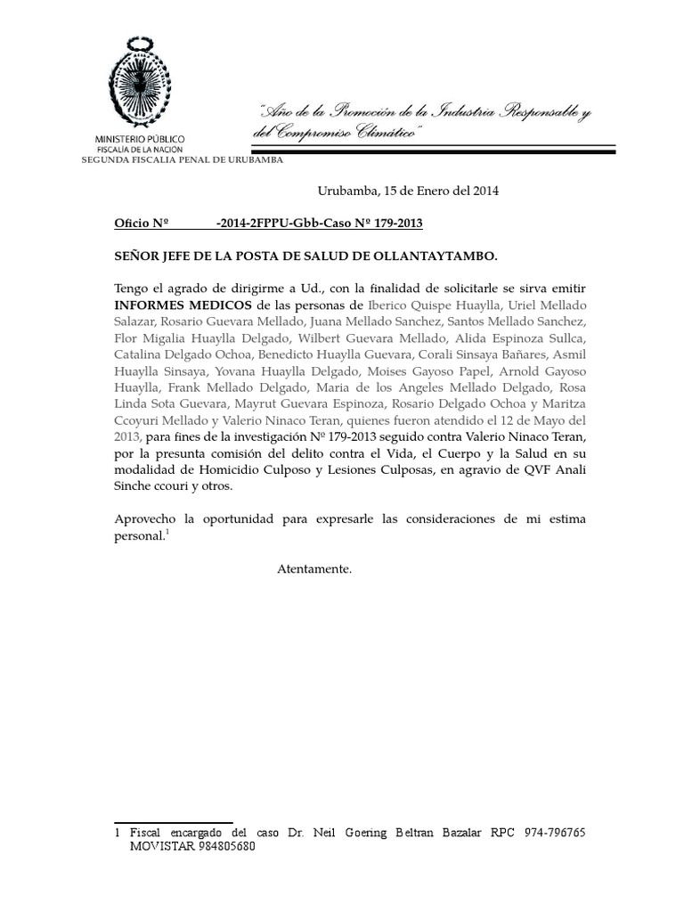 Modelo de Oficio Con Membrete | PDF