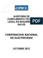 Auditoría de cumplimiento legal en seguridad y salud de CNEL