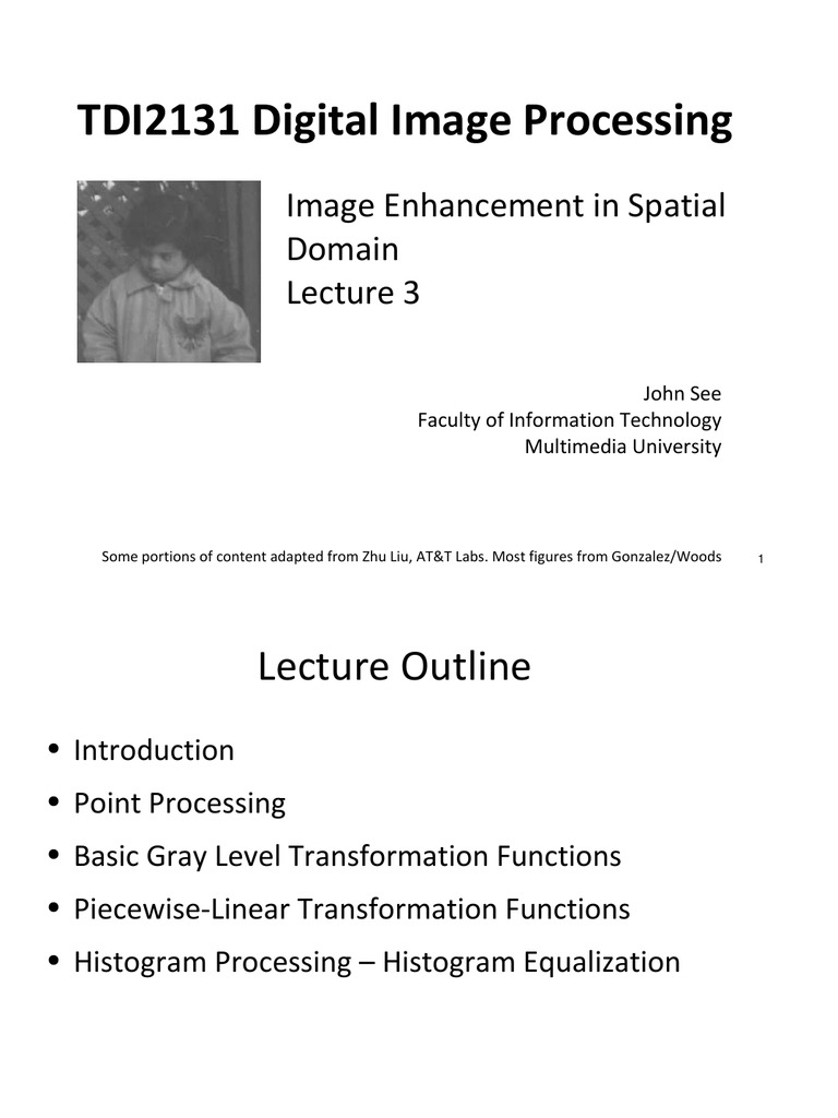 Image Enhancement Techniques Overview | PDF | Histogram | Function ...