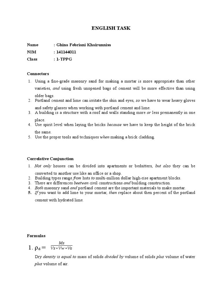 English Task: Name: Ghina Febriani Khairunnisa NIM: 141144011 Class: 1 ...