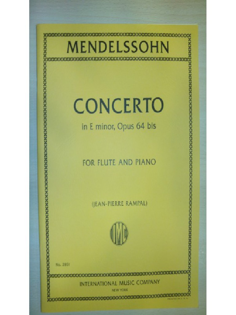 International Music Company Mendelssohn e Minor Flute Concerto Op 64
