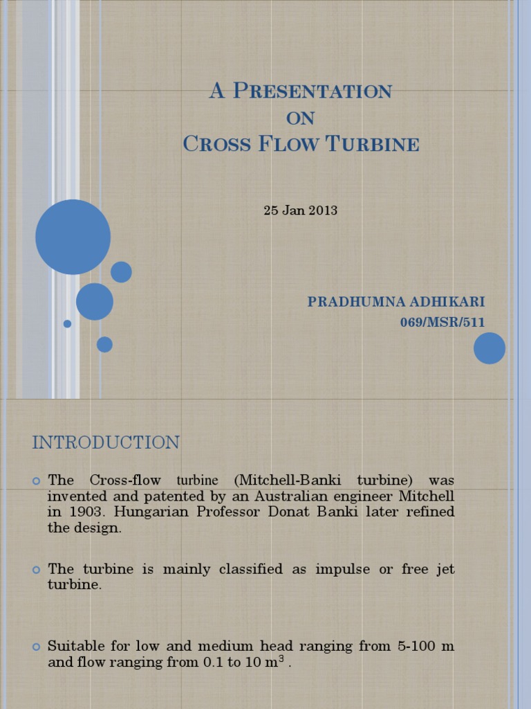 Cross Flow Turbine Design Overview | PDF | Turbine | Machines