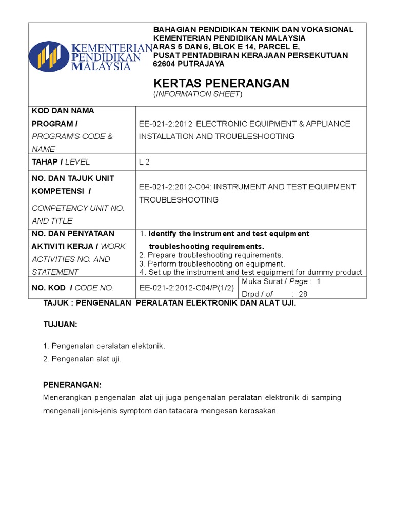 Instrument and Test Equipment | PDF