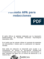 Formato APA para Redacciones