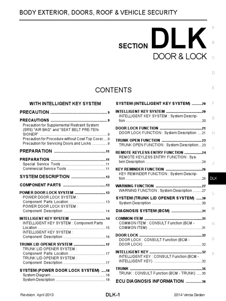 Door & Lock: Section | PDF | Trunk (Car) | Lock (Security Device)