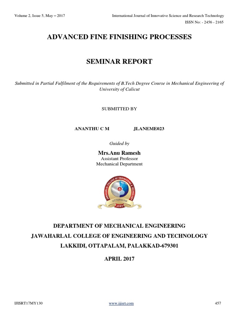 Advanced Fine Finishing Processes PDF Machining Abrasive