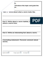 Assessment Sheet Worms