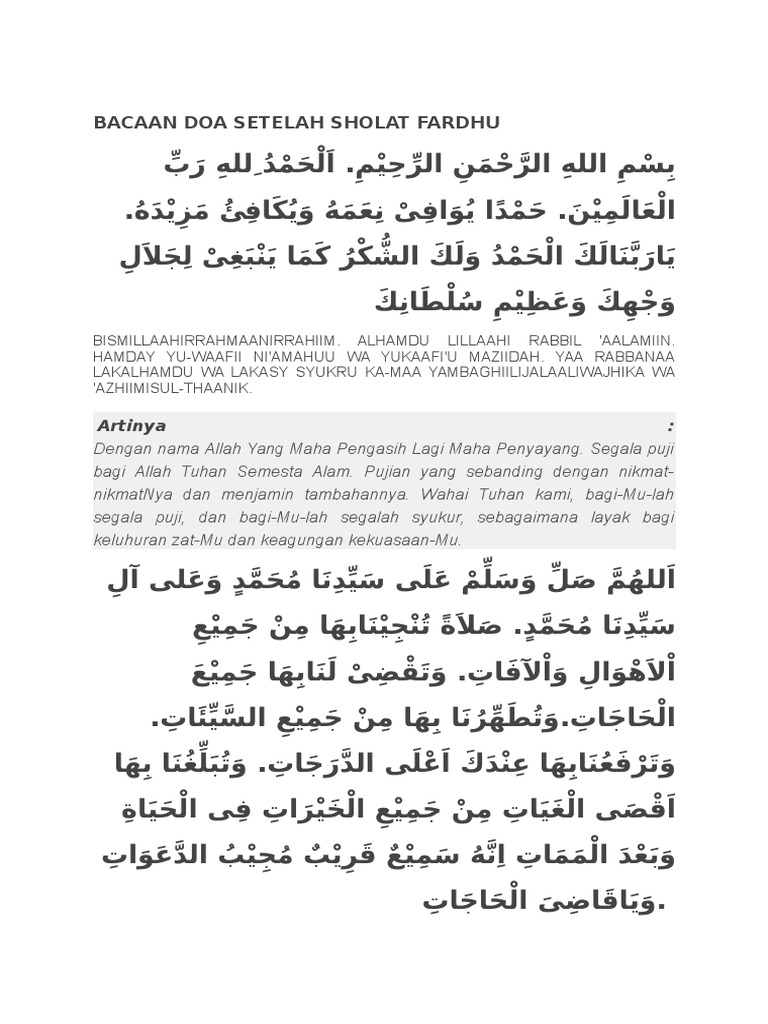 Doa Setelah Sholat Robbana Hablana - Dakwah Islami