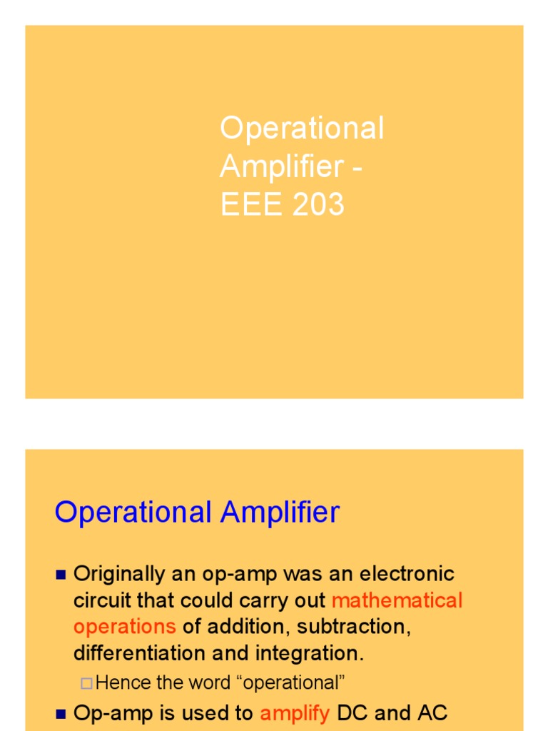 Operational Amplifier PDF PDF Operational Amplifier Amplifier