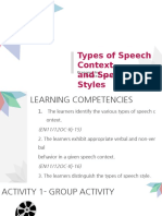 Speech Context and Speech Styles Final