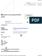Vendor Cost Analysis Work Sheet: Online Payment Gateway