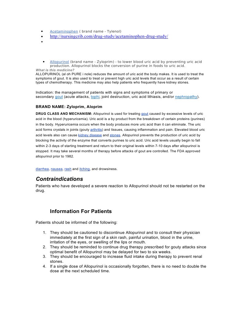 Acetaminophen PDF Gout Medical Treatments