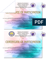 Certificate of Participation-Distance Learning Program
