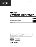 Fm/Am Compact Disc Player: CDX-RA750