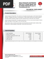 Multigear Express API GL-5 SAE 85W-140: Technical Data Sheet