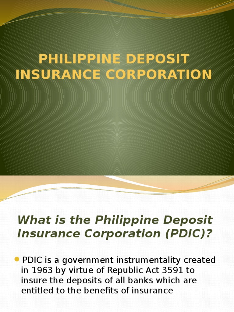 Pdic PDF Deposit Insurance Banks