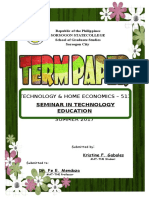 Technology & Home Economics - 511: Seminar in Technology Education