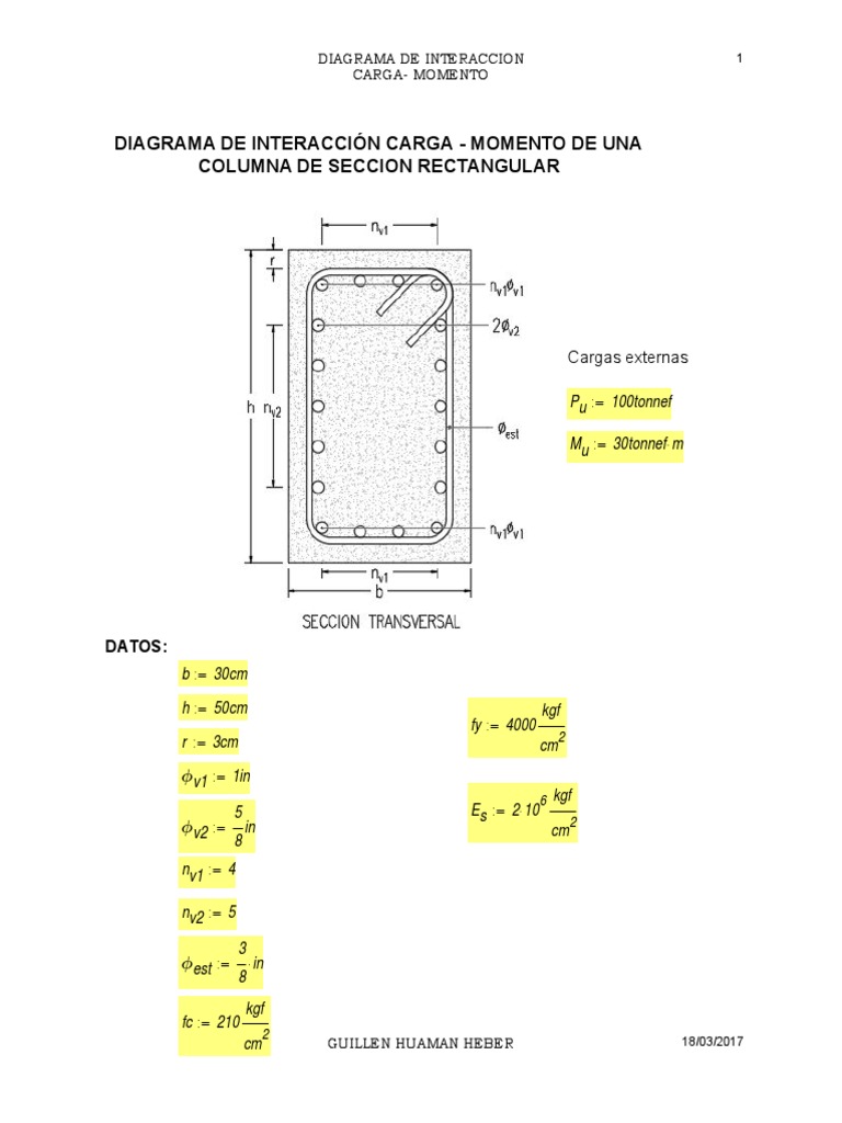 Mathcad - Diagrama P-M Columna Rectangular