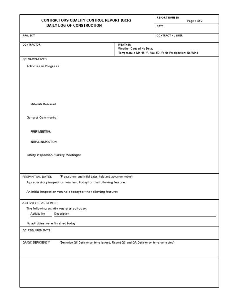 Daily Quality Control Report | PDF | Business