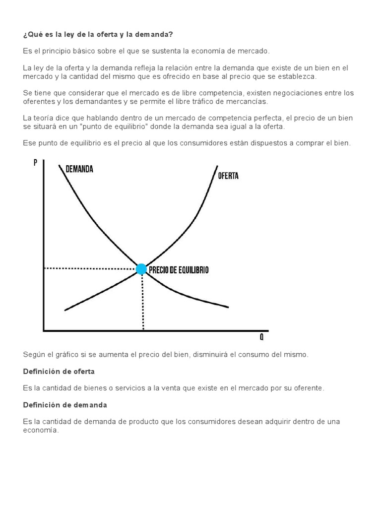 Ley de la oferta y la demanda explicada | PDF | Oferta y demanda ...