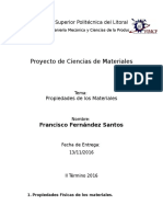 Francisco Fernandez Proyecto Ciencias de Materiales II Termino 2016