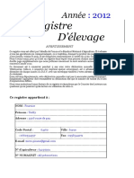 Registre D'élevage 2012